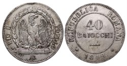 ROMA - SECONDA REPUBBLICA ROMANA (1848-1849) - 40 baiocchi 1849