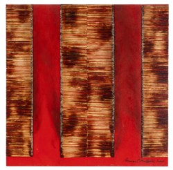 Dessin de feu sur table rouge