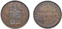 GREGORIO XVI (1831-1846) - baiocco 1831, Roma (I° tipo)