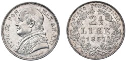 PIO IX (1846-1870) - 2 1/2 lire 1867