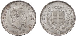 VITTORIO EMANUELE II, Re d'Italia (1861-1878) - 1 lira 1867, Milano