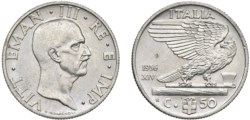 VITTORIO EMANUELE III (1900-1943) - 50 centesimi 1936