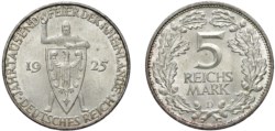 GERMANIA - REPUBBLICA DI WEIMAR (1919-1933) - 5 marchi 1925-D