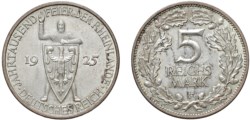GERMANIA - REPUBBLICA DI WEIMAR (1919-1933) - 5 marchi 1925-F