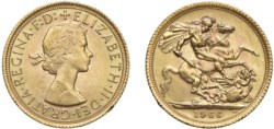 GRAN BRETAGNA - ELISABETTA II (1952-2022) - Sterlina 1966