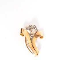 Spilla in oro bicolore 18kt