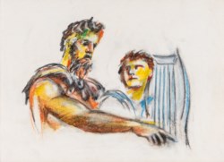 Le centaure Chiron enseignant le jeune Achille