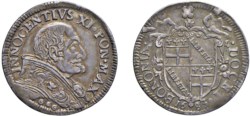 INNOCENZO XI, Benedetto Odescalchi (1676-1689) - Testone 1683, Bologna