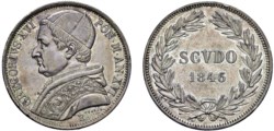 GREGORIO XVI, Mauro Cappellari (1831-1846) - Scudo 1846, Roma, II tipo