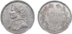 PIO IX, Giovanni Maria Mastai-Ferretti (1846-1870) - Scudo 1853, an. VII, Roma