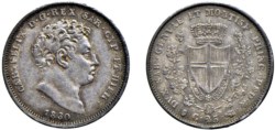 CARLO FELICE (1821-1831) - 25 centesimi 1830, Torino