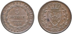 VITTORIO EMANUELE II, Re eletto (1859-1861) - 3 centesimi, Bologna