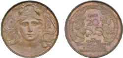 VITTORIO EMANUELE III, Gettoni privati circolanti in ambito limitato (1900-1943) - Buono da 20 centesimi 1906, Milano