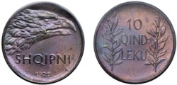 ALBANIA - AHMED ZOGU, Presidente (1925-1928) - 10 qindar-leku 1926, Roma
