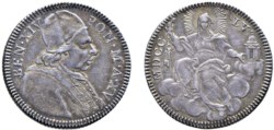 BENEDETTO XIV, Prospero Lambertini (1740-1758) - Quinto di scudo 1755, an. XV, Roma