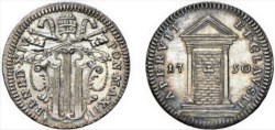 BENEDETTO XIV, Prospero Lambertini (1740-1758) - Grosso 1750, an. XII, Roma