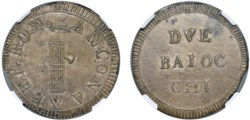 PRIMA REPUBBLICA ROMANA (1798 - 1799) - 2 baiocchi, II tipo, Ancona