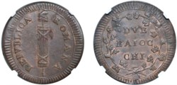 PRIMA REPUBBLICA ROMANA (1798 - 1799) - 2 baiocchi, X tipo, Roma