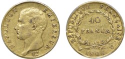 TORINO - NAPOLEONE I, Imperatore (1804-1814) - 40 franchi 1806
