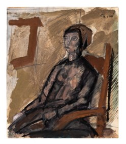 Interno con figura seduta