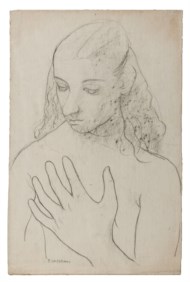 Figura - Donna con la mano sul cuore