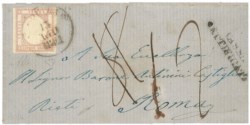 Antichi Stati Italiani - Napoli - Province Napoletane - 5 grana (21c - perfetto) su sovracoperta di lettera