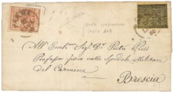 Antichi Stati Italiani - Parma - Lettera con affrancatura mista (1 + 9)
