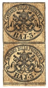 Antichi Stati Italiani - Stato pontificio - 1852 - 3 baj (4Aca)