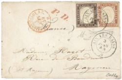 Antichi Stati Italiani - Sardegna - Annulli Savoia - 10 cent + 40 cent (14Ac + 16Ab)