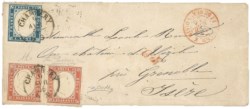 Antichi Stati Italiani - Sardegna - Annulli Savoia - 20 cent  + due 40 cent (15f + 16)