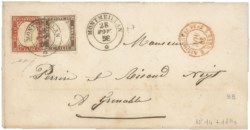 Antichi Stati Italiani - Sardegna - Annulli Savoia - 10 cent + 40 cent (14b + 16Ab)