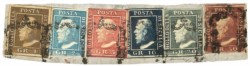 Antichi Stati Italiani - Sicilia - Frammento con affrancatura esacolore (3a + 8 + 9 + 12 + 13 + 14)