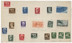 RSI - G.N.R. Brescia - Foglietto con 19 valori dell'Imperiale - Tiratura di prova Spaziati