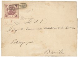 Antichi Stati Italiani - Napoli - Lettera con falso per posta 2 grana (F1 cat.13000)
