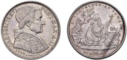GREGORIO XVI, Mauro Cappellari (1831-1846) - 50 baiocchi 1832, Bologna, I tipo