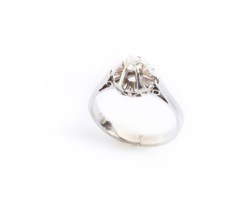 Anello solitario in oro bianco 18kt