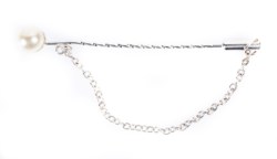 Spilla a barretta in oro bianco 14kt