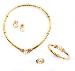 Parure in oro giallo martellato 14kt