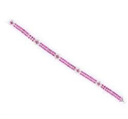 Bracciale in oro bianco 18kt, diamanti e rubini