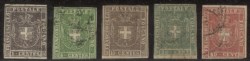 Antichi Stati Italiani - Toscana - 1860 - Governo provvisorio - Serietta di 5 valori usati (17/21)
