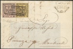 Antichi Stati Italiani - Modena - Gran parte di lettera da Carpi affrancata con 10 cent
