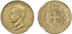 CARLO ALBERTO (1831-1849) - 100 lire 1842, Torino.