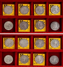 SAN MARINO - Vecchia monetazione (1864-1938) - Lotto di 8 monete da 5 lire (1931-1938), II tipo.