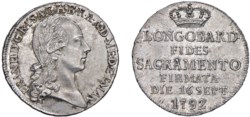 MILANO - FRANCESCO II (1792-1800) - Lira del Giuramento, 1792
