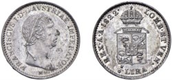 MILANO - FRANCESCO I (1815-1835) - 1/4 di lira austriaca, 1822.