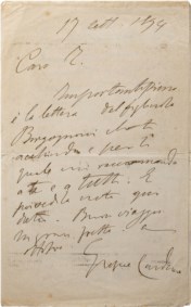 CARDUCCI GIOSUE' - Lettera autografa con firma di pugno