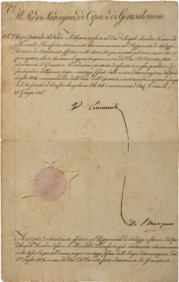 VITTORIO EMANUELE I - Decreto di conferimento della carica di Sottotenente firmato da Vittorio Emanuele I di Savoia Re di Sardegna, di Cipro e di Gerusalemme