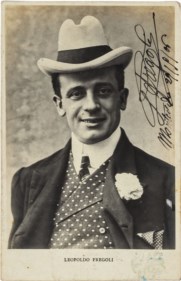 FREGOLI LEOPOLDO (1867 - 1936) - Cartolina, con luogo, data e firma di pugno del Fregoli