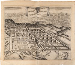 ANTICA STAMPA EREMO CAMALDOLESI - Sacra Eremus Ord. Camaldulensis, In Montibus Augustae Taurinorum sita. A Carolo Emanuele I fundata, & amplissime dotata ex voto. Anno 1607