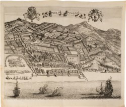 ONEGLIA - Antica Stampa tratta dall'opera Theatrum Statuum Regiae Celsitudinis Sabaudiae Ducis Pedemontii Principis Cypris Regis